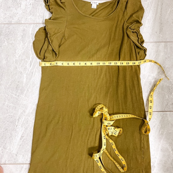 J. Crew Green Sleeveless Ruffle Tshirt Dress Size Small - Picture 4 of 7